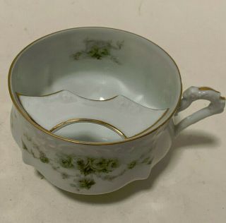 Antique White with Green Floral Mustache Cup with Handle Mark Unknown Germany 5