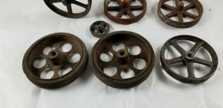 Antique Vintage Big Cast Iron & Steel Wheels for Toy Cars Trucks Tractors ? 4