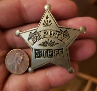 antique obsolete EARLY DEPUTY SHERIFF BADGE DENVER COLORADO ca.  1880 - 90 old west 4