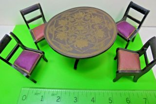 ANTIQUE VICTORIAN WALTERSHAUSEN BOULLE DOLLS HOUSE FURNITURE OLD PARLOUR SUITE 5
