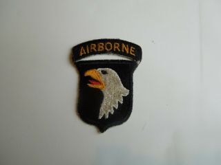 Ww 2 Cut - Edge 101st Airborne Division Shoulder Patch Type 3 Attached Tab No Glow