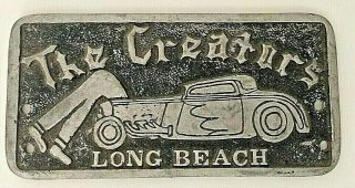 Vintage Car Plaque Rare Long Beach Creators Automobile Car Club Hot Rod Dragster