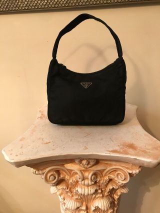 Rare Vintage 90s Prada Tessuto Sport Mini Black Nylon Bag