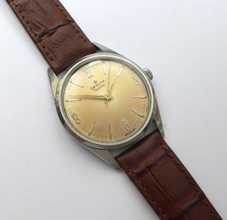 ZENITH SPORTO RARE VINTAGE STEEL LARGE SIZE 35MM 1950S 3