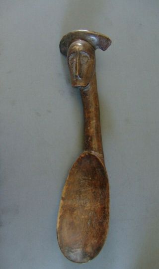 Native American Wooden Spoon Effigy Figure Collected 1894 - Black Pipe Museum