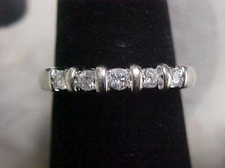 Estate Keepsake.  25ctw Natural Diamond Band - Ring 14k White Gold Sz4.  75 Buy Now