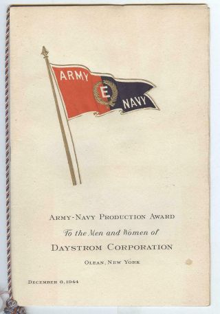 Army Navy E Award Program Daystrom Corp.  Olean York 1944