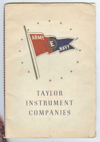 Army Navy E Award Program Taylor Thermometer Rochester York 1945