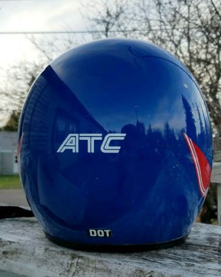 Vtg Honda ATC Motorcycle Dirt Bike ATV Helmet Blue Open Face 80s Shoei 3