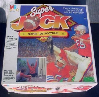 1975 Schaper/MB Jock TOE Football Game w 3 Kickers,  4 Footballs,  Box 2