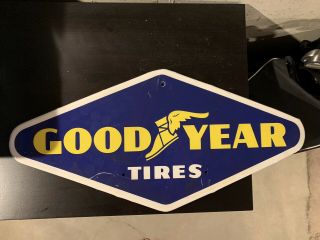 Vintage 1964 Goodyear Tires Chevrolet Ford Mopar Gas Station 28 " Metal Sign