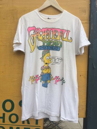 Vintage 1990 Grateful Dead Bart Simpson T Shirt Bootleg Rap Tee Nirvana