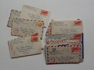 15 Wwii Letters Censored Mail U.  S.  S.  Lunga Point Navy Ship World War Two Ww Ww2