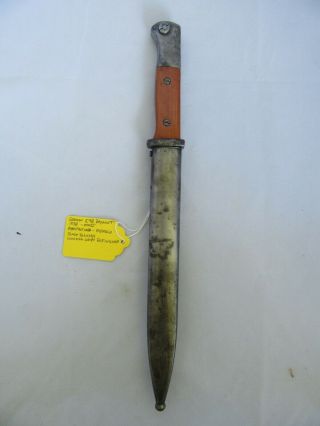 Ww2 K98 German Mundlos Bayonet Knife W/ Scabbard,  Refinished Handle & Polished