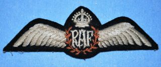 Wwii Raf Pilot Wings Embroidered Cloth Patch