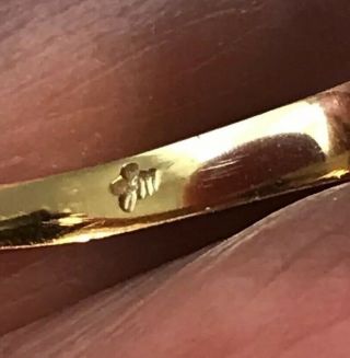 UNUSUAL Vintage 14K Yellow Gold ABSTRACT GEOMETRIC Ring Sz 8.  75,  4.  5g Signed JM 10