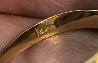 UNUSUAL Vintage 14K Yellow Gold ABSTRACT GEOMETRIC Ring Sz 8.  75,  4.  5g Signed JM 9