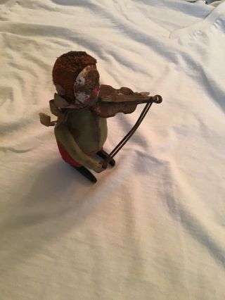 Vintage Old German Metal Schuco Toy Clown w Violin Germany Rough But Neat 2
