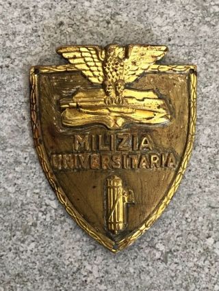 M.  V.  S.  N Milizia Pnf Italian Fascist Pin Scudetto Milizia Universitaria Cc Nn