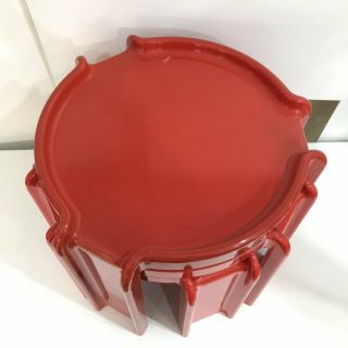 Vintage Giotto Stoppino Kartell 4905 Red Nesting Tables 3