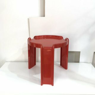 Vintage Giotto Stoppino Kartell 4905 Red Nesting Tables 5