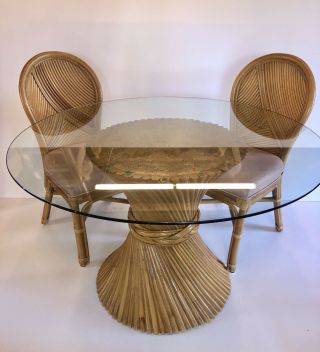 Vintage Mcguire Sheath Design Bamboo Table Chair Dining Set