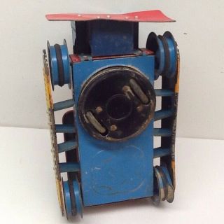 VINTAGE 1960 ' S JAPAN BATTERY OPERATED TIN TOY DOZER TRACTOR T - 27 3