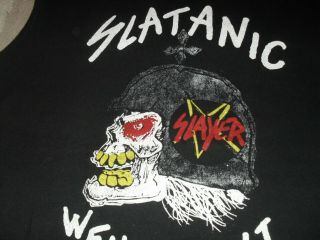 Slayer 80 ' s shirt Hell Awaits European Massacre 1985 metallica megadeth 2