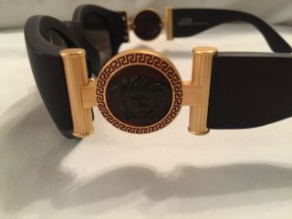 Rare Versace Vintage Black Matte Medusa Sunglasses Model 617/B Col.  915 2