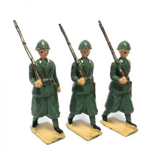 3 Pc Vintage Britains Lead Toy Soldier Italian Service Dress Infantry 1435 1