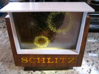 Vintage Schlitz Beer Animated Motion Fireworks Cash Register Topper Light Sign