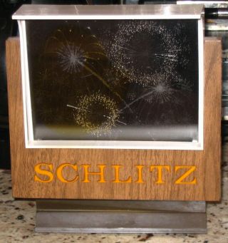 Vintage Schlitz Beer Animated Motion Fireworks Cash Register Topper Light Sign 3