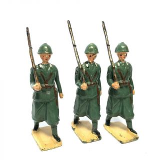 3 Pc Vintage Britains Lead Toy Soldier Italian Service Dress Infantry 1435 2