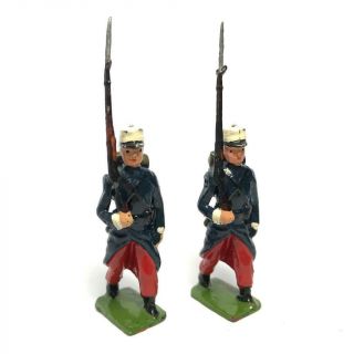 2 Pc Vintage Britains Lead Toy Soldier French Foreign Legion At Slope 1711 2