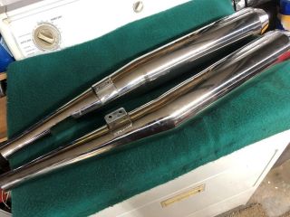 Vintage Bmw Stainless Steel Mufflers For /5 38mm Solid Set Good Shape