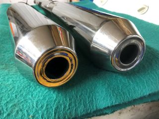 VINTAGE BMW STAINLESS STEEL MUFFLERS FOR /5 38MM SOLID SET GOOD SHAPE 4