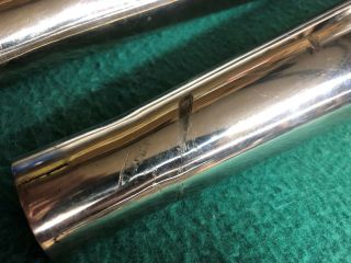 VINTAGE BMW STAINLESS STEEL MUFFLERS FOR /5 38MM SOLID SET GOOD SHAPE 8