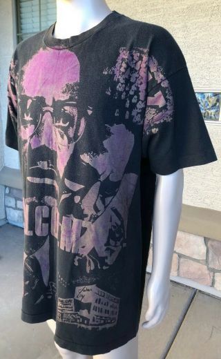 Vintage Malcolm X 2 Sided All Over Print T Shirt USA Made Size 2XL Rap Hip Hop 3