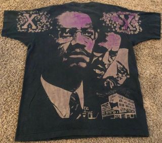 Vintage Malcolm X 2 Sided All Over Print T Shirt USA Made Size 2XL Rap Hip Hop 5