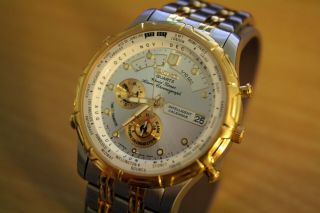 Vintage SEIKO 6M15 - 9028 Chronograph World Timer Watch.  VExcel 3