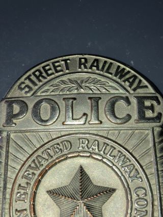 Rare Vintage Boston Elevated Railway Company Street Railway Police Badge 3
