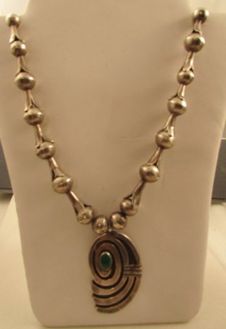 Vtg Sw Handmade Necklace Made Of Squash Blossoms W/ Pendant Ss - - Price - -