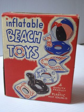 Vtg Inflatable Toy Pool Beach Duck Plastic Heat Sealing Co Poughkeepsie Ny W/box