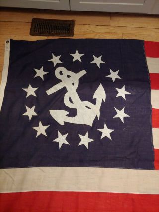 Yacht Ensign Flag 13 Star Flag 5x8 Anchor Early Rare American Old Glory USA 2