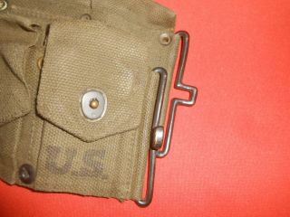 U.  S.  ARMY : From Korea War 1952 M1 Garand Ammo Cartridge Combat Belt 10 Pouches 6