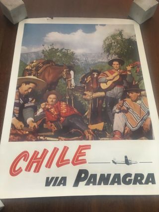 VINTAGE POSTER TO CHILE VIA PANAGRA 5