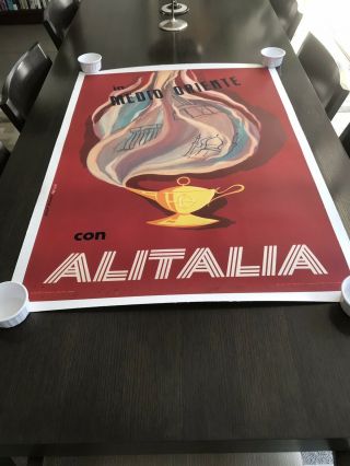 Alitalia 1950’Original Vintage Travel Poster Stunning 5