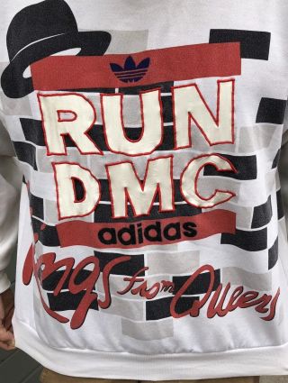 Run Dmc Adidas 80s “kings From Queens” Mens Crewneck Sweatshirt.  Size Large