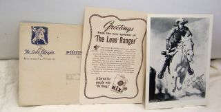 1941 Lone Ranger Kix Cereal Premium Photo Mailer & Greetings Paper Complete