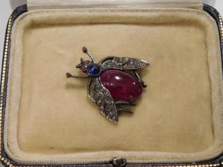 Vintage Diamond And Stone Set Brooch In The Form Of A Bumble Bee